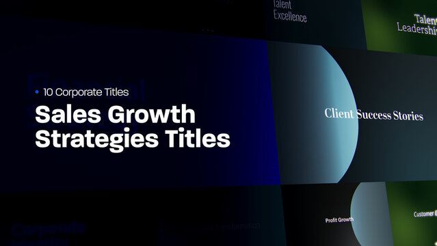 Sales Growth Strategies Titles | 10 Motion Titles with Control Panels