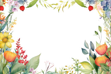 Fototapeta premium PNG Summer border painting pattern flower.