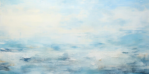 Abstract Oil Painting Sea, Blue Seascape, Beach, Coastal Ocean