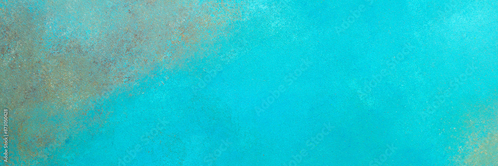 Poster emerald green and rusty texture background, abstract backdrop for design, top view, copy space, bann