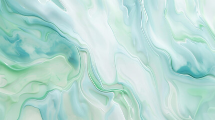 Obraz premium Abstract mix of white and green swirls.