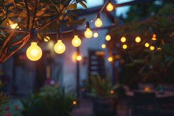 Modern LED lights in an open-air setting, providing bright and energy-efficient illumination, perfect for outdoor spaces and nighttime visibility.