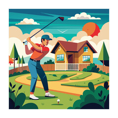 Golfer vector illustration