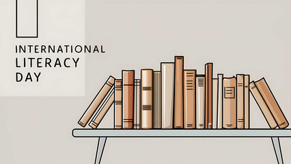 International Literacy Day, Stack of colorful hardcover books for, International Literacy Day Poster, with this, Literacy Day, illustration, Design with, Literacy Day Poster, Banner, Poster,
