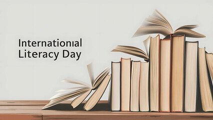 International Literacy Day, Stack of colorful hardcover books for, International Literacy Day Poster, with this, Literacy Day, illustration, Design with, Literacy Day Poster, Banner, Poster,
