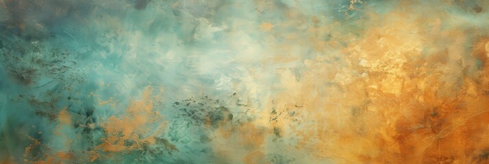 Abstract Painting with Blue and Orange Tones