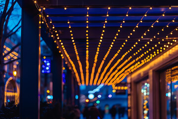 Modern LED lights in an open-air setting, providing bright and energy-efficient illumination, perfect for outdoor spaces and nighttime visibility.