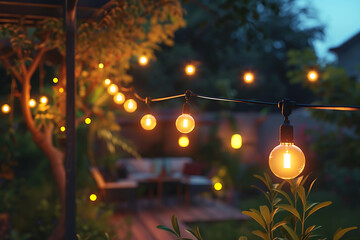 Modern LED lights in an open-air setting, providing bright and energy-efficient illumination, perfect for outdoor spaces and nighttime visibility.
