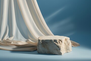 Stone Platform with Draped Fabric