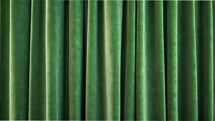 This image captures the luxurious texture of velvet curtains in a green hue, creating a soothing and elegant background.