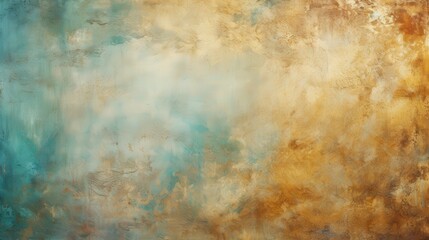 Abstract Watercolor Background with a  Teal and Yellow Hues