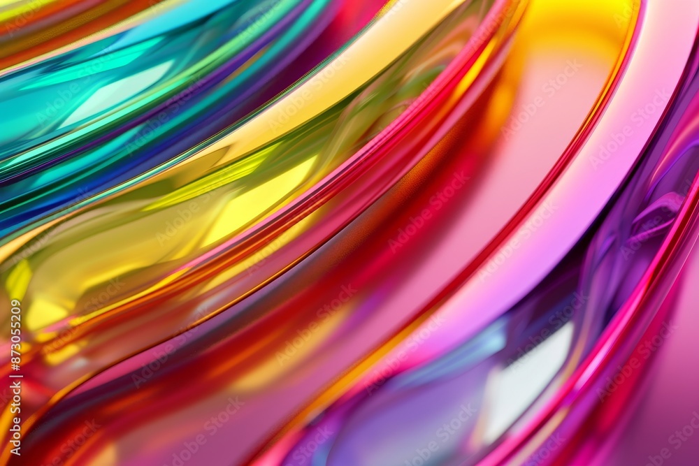 Poster 3d rendering of colorful intertwined cables.