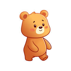Obraz premium Bear icon. Wild animal. Asian bear. Kawaii sticker. T-shirt print. Logo template. Logo. Wild bear. Animal sign. Avatar. Zoo symbol. Animal character. Bear sticker. Coloring book. Kid graphic. Teddy 