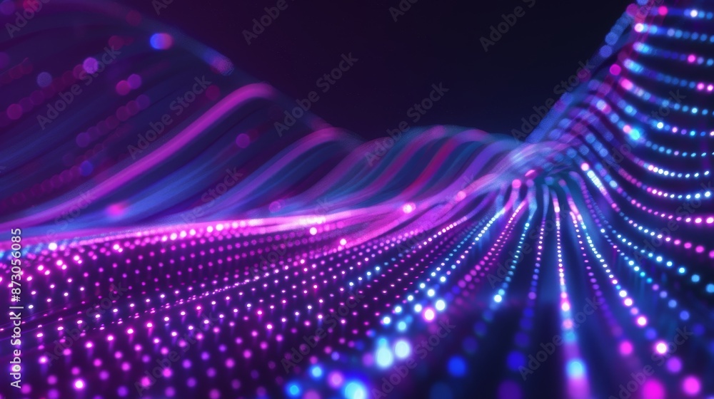 Poster concept of global connection. technology futuristic background. visualization of big data. flow of d