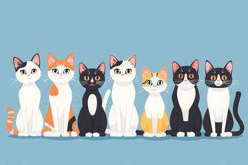 Obraz premium illustration of cats with the text 