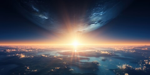 Fototapeta premium Sunrise Over an Alien Planet