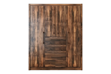 Brown close up cupboard isolated on transparent background