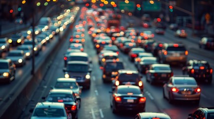 a busy highway filled with lots of traffic at night time