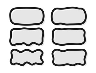 Hand drawn rectangular text boxes. Organic doodle shapes for quotes set.