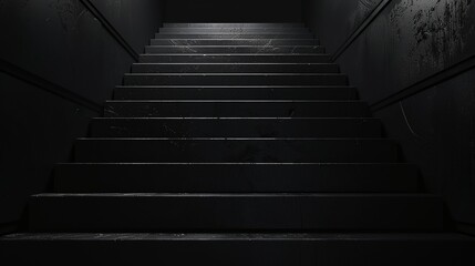 Fototapeta premium a dark stairway with a light at the end of it