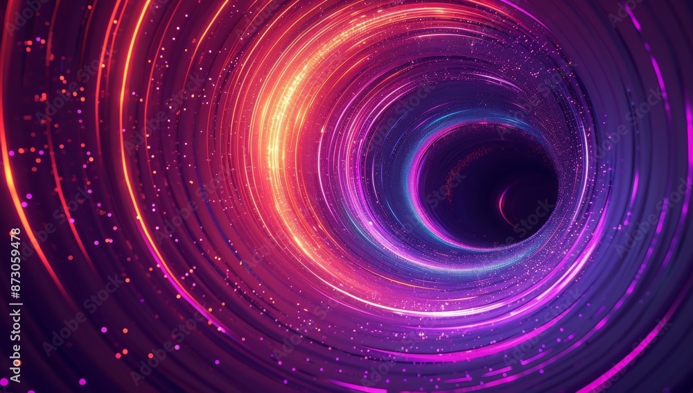 Aufkleber abstract background with colorful light rays and glowing digital elements