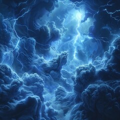 Dramatic image of storm clouds with intense lightning, showcasing the raw power and beauty of a thunderstorm.