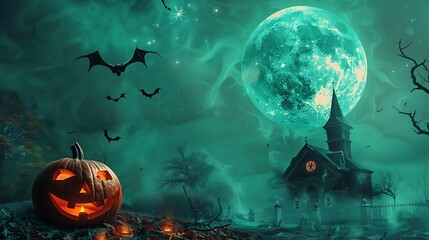 Spooky Halloween Night with a Haunted Church