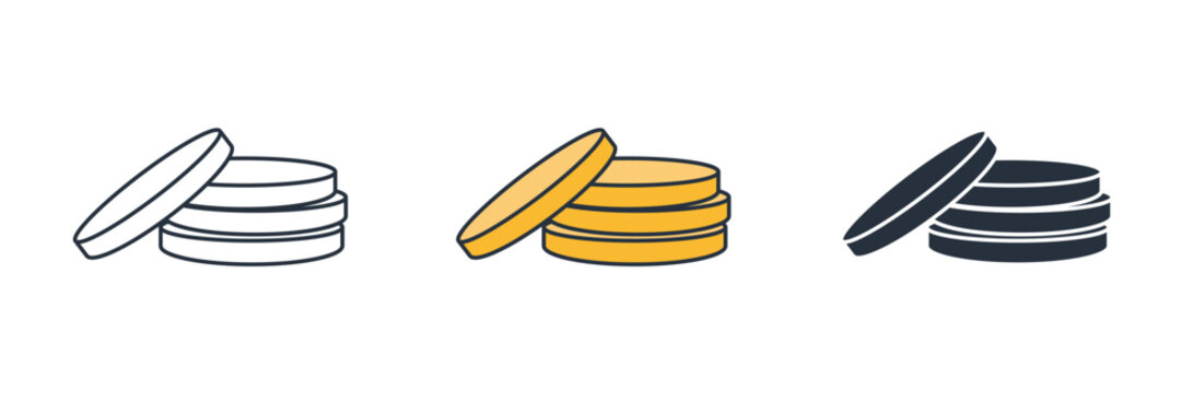 Coin Icon. Business Financial theme symbol vector illustration isolated on white background