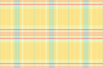 Line vector pattern plaid, nice texture background tartan. Relax check fabric textile seamless in yellow and light colors.