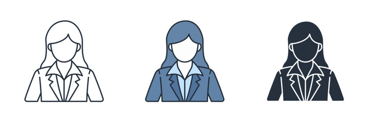 businesswoman Icon. Business Financial theme symbol vector illustration isolated on white background