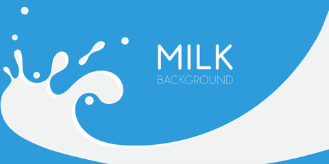 Pouring milk with splash  background vector illustration