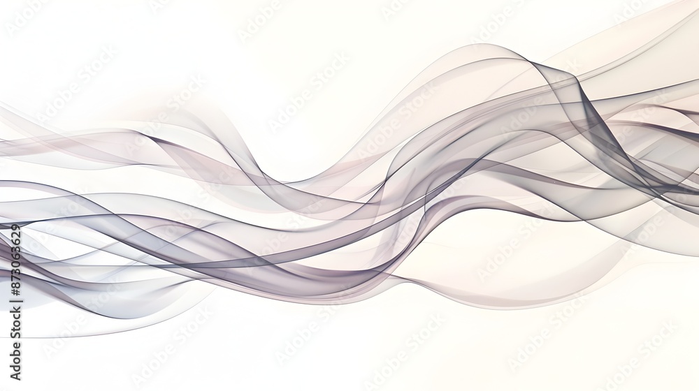 Poster Flowing Abstract Wave Pattern - Elegant Digital Art with Fluid Dynamic Curves and Lines