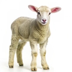 Fototapeta premium Lamb (8 weeks old) isolated on white 
