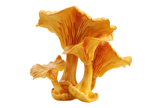 Chanterelle Mushrooms isolated on transparent background