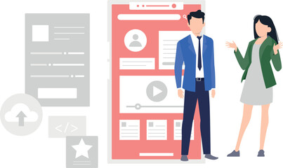 A boy and a girl are talking.