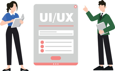 Boy and girl talking about UI.