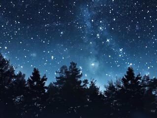 Fototapeta premium clear night summer sky, stars glittering