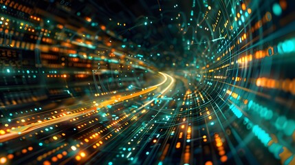 Naklejka premium Abstract digital pattern colorful glowing background. Data Visualization Background image pattern.