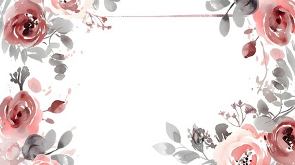 watercolor pink rose  background