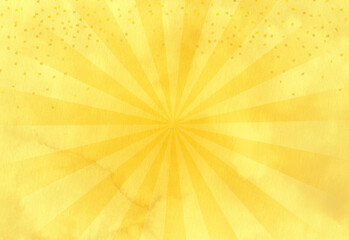 にじみ水彩: 金色の紙吹雪と黄色と金色の集中線　背景　広告用　新春セール　クリスマス
