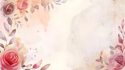 Obraz premium watercolor pink rose background