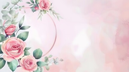 watercolor pink rose background