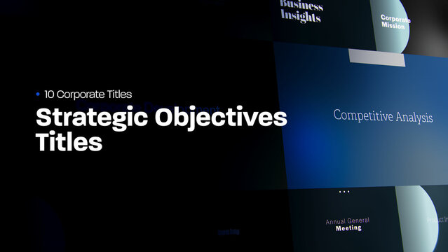 Strategic Objectives Titles | 10 Motion Titles with Control Panels