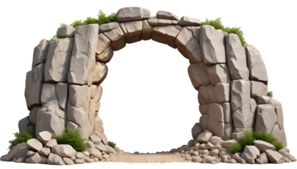 Majestic artificial rock archway cut out