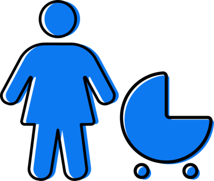 Moms with baby stroller Icon