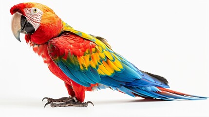 Majestic Parrot Beauty in Studio Isolated White Background