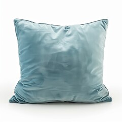 The pastel blue soft fabric cushions pillow isolated on white background. this has clipping path