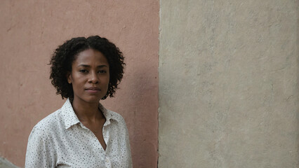 a woman with a profound look on her face
