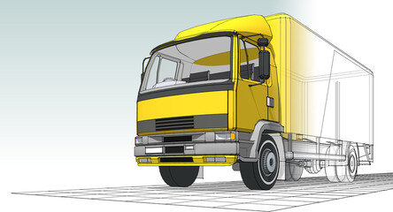 truck sketch graphic symbol 3d illustration