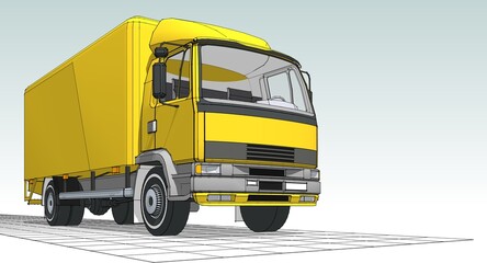 truck sketch graphic symbol 3d illustration